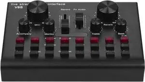 Multifunctional USB Audio Mixer Live Streaming Sound Card Voice Device DJ Karaokes Equipment with Adjustable Volume BT Connection