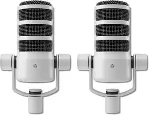Rode PodMic Cardioid Dynamic Broadcast Microphone (White, Pair)