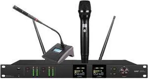 Wireless Microphone System UHF 100 Channels Handheld Gooseneck mic for Podium, Meeting Room, School, Church Wireless Microphone System UHF 100 Channels Handheld Gooseneck mic for Podium, Meeting Room, School, Church