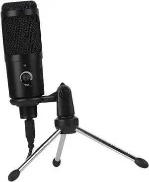 USB Condenser Microphone Set for Zoom, Podcast, Conference, Streaming, Cardioid Mic with Adjustable Stand, Tripod, Noise Reduction