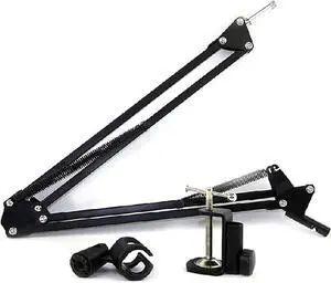 Adjustable Microphone Suspension Boom Scissor Arm Stand for Broadcasting Studio, Heavy Duty Steel with Tripod Base, Universal Compatibility Adjustable Microphone Suspension Boom Scissor Arm Stand for Broadcasting Studio, Heavy Duty Steel with Tripod Base, Universal Compatibility