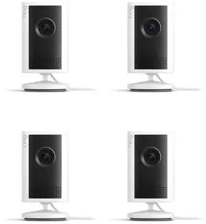 Ring Indoor Cam Plus (newest model), Home or business security, Retinal 2K for crisp, true-to-life video quality, 4x Enhanced Zoom, Low-Light Sight, 4-pack, White