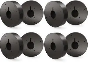 ENS Custom Drilling Junction Box for Security Cameras - Aluminum Enclosure - Dome/Turret/Bullet/Fisheye Cameras Base, 2 Side and 1 Bottom 3/4" Holes - Black, 5.9" Diameter, 8 Pack