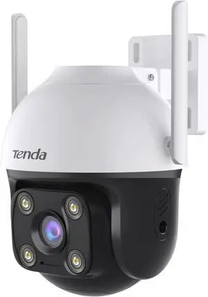 Tenda 2K QHD Outdoor Pan/Tilt Wi-Fi Security Camera, 4MP Plug-in, 360° Full Coverage, Color Night Vision, AI Human/Vehicle/Motion Detection, 2-Way Talk, IP65, 24/7 Plug-in Guard for Your Yard (CH7)