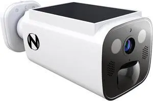 Night Owl 2K Battery Solar Powered Camera with Spotlight and 2-Way Audio  White