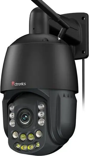 Ctronics 4K Security Camera Outdoor with 30x Optical Zoom, 180m IR & 80m Color Night Vision, Dual-Band WiFi, AI Smart Detection, Auto Tracking with Zoom, 60 Presets, FTP/Cloud/256GB TF, Metal