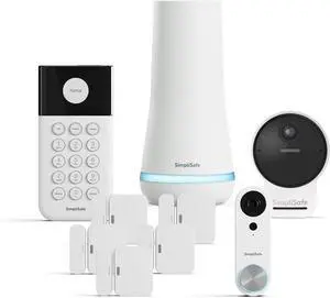 SimpliSafe 9 Piece Wireless Home Security System Gen 3 with Outdoor Camera and Wired Video Doorbell - Optional 24/7 Professional Monitoring - No Contract - Compatible with Alexa and Google Assistant