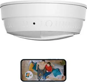 LIZVIE 10000mAh Smoke Detector Hidden Camera, 150°Wide Angle Smoke Detector Camera, 2.4G WiFi Spy Cam with Night Vision/Real-Time View/Free APP Control for Office & Home Surveillance.