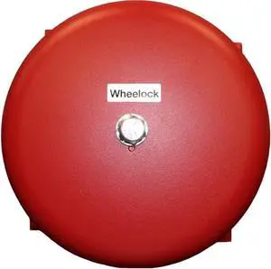 Wheelock MB-G6-24-R MB-Series Motor Bell, Red Housing, 6" Shell Size in 24 VDC, 92 dBA Sound Level, 0.03 Current, Aluminum with Textured Enamel Finish, Integral RFI Suppression