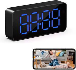 Hidden Camera Clock 1080P HD Wireless Spy Camera for Indoor Security WiFi Nanny Cam with Motion Detection and Night Vision