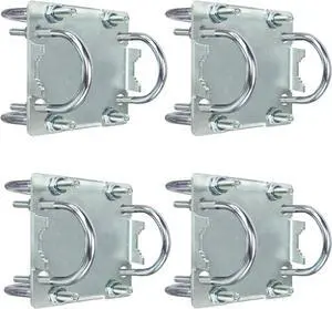 4 Sets Antenna Mast Clamp Cross-Over Bracket Kit with U Bolts for 1"-2" OD Poles, Heavy Duty Mounting Hardware for MINO Yagi TV Antennas, Security Camera, Weather Station