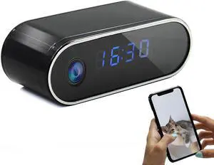Clock Camera - Wireless Full HD 1080P Cams - WiFi Mini Cameras Clock with Night Vision - Indoor Camera for Home Security - No Audio