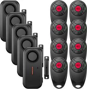 Door Alarm with Remote, Pool Door Alarm for Kids Safety, Upgraded IP66 Wireless Waterproof 110 DB Indoor/Outdoor Home Security Sensor, 8 Remotes