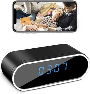 WiFi Clock Hidden Camera HD 1080P Wireless Small Spy Camera with Night Vision Cameras for Home Security Secret Nanny Cam with Video Indoor