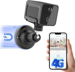 4G LTE Cellular Security Camera, No WiFi Needed, SIM Card Camera with 2K HD, Night Vision, Motion Alerts, Magnetic Mount, Long Battery, Off Grid Security Camera Without WiFi for Indoor Use