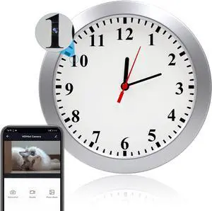 WiFi Hidden Spy Camera Wall Clock, 1080P Indoor Nanny Cam with Motion Detection, Remote Viewing for Home Security WiFi Hidden Spy Camera Wall Clock, 1080P Indoor Nanny Cam with Motion Detection, Remote Viewing for Home Security