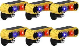 Solar Outdoor Motion Sensor Alarm, 2 * 130db Outdoor Motion Sensor Alarm with 4 Adjustable Modes and Red & Blue Strobe Light, Suitable for Orchards, Farms, 6 Pack