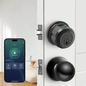 GeekTale Smart Deadbolt Lock with Passage Door Knob, Fingerprint Deadbolt with App, Twist to Lock & Unlock, Keyless Entry for Front Door GeekTale Smart Deadbolt Lock with Passage Door Knob, Fingerprint Deadbolt with App, Twist to Lock & Unlock, Keyless Entry for Front Door