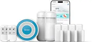 Alarm System for Home Security,9 Pieces Smart WiFi Door Alarm System with APP Alert,Window Motion Sensor Alarm,Remote Control, Loud Siren,Compatible with Alexa