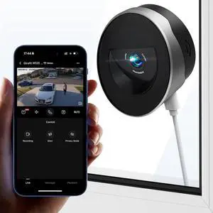 Girafit 2K 3MP Window Camera with 20°Tilt Angle Camera for Second Floor,2.4GHz/5GHz WiFi Cameras for Home Security,ChroMax AI Color Night Vision,Security Camera for Outdoor Monitor,Motion Detection