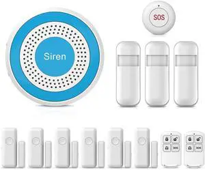 LWOHSI Home Security Systems,Smart Home Alarm System with Door/Window Sensors and Motion Detectors,Wireless Burglar Alarm Kits with APP Real-Time Alerts,Compatible with Alexa & Google,No Monthly Fee