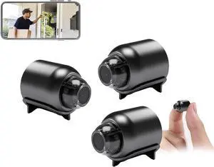 Mini Cam Wireless, Mini Wireless WiFi Camera 1080p, HD Night Vision Included, WiFi Remote Monitoring, Easy Installation, Night Vision Cam for Home (1080p, 3PCS)