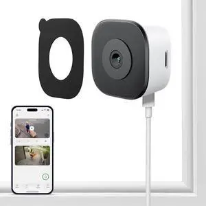 5MP 3K Window Camera for Home Security, 5G&2.4Ghz WiFi Human Detection Alert, AI Full Color Night Vision with Anti-Glare-Reflection 24/7 Events Recording, Easy Magnetic Mount for House/Apartment