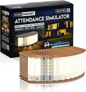 Attendance Simulator - DIY Home Security System That Casts Shadows on Curtains or Walls to Deter burglars Before They Try to Break in - Security Light for Home Safety - Wood-Look Beech