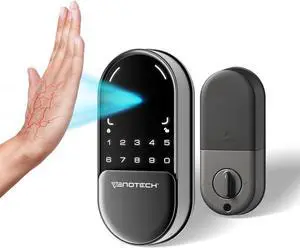 Venotech Palm Vein Smart Lock, 2-in-1 Doorbell Keyless Entry Door Lock with Code Passcode, IP55 Waterproof, Auto Lock, Upgraded Rechargeable Battery, Front Door Smart Lock for Home, Office,
