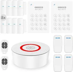 Wireless Home Alarm System 17-Piece Kit, WiFi Alarm System for Home Security with Phone APP Alert (Alarm Siren, Keypad, Remote, Motion, and Door Sensors) for Home, Apartment, Work with Alexa