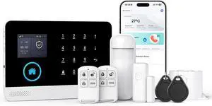 LWOHSI Home Security Alarm System,Wireless 4G/WiFi Home Security Systems with Door/Window Sensor,Tuya APP Alerts,24/7 Professional Monitoring,Work with Alexa and Google,DIY Customized Installation