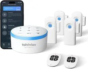 tolviviov Alarm System Wireless, DIY Door Alarm System for Home Security, Smart App Alerts, 7-Piece Kit, No Monthly fee, WiFi Alarm, Door Window Motion Sensor, for Home Security, and Kids Safety
