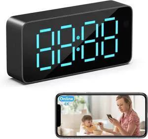 Camera Clock 1080P HD Wireless Cameras Camera for Indoor Security WiFi Nanny Cam with Motion Detection
