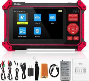 Henkion Auto HD Coaxial Camera Tester CCTV Tester Monitor 4K 8MP TVI/CVI/AHD/CVBS Analog Video Monitor 5 inch TFT-LCD Screen Support Cable Tester, HD/VGA Input,PTZ Control RS485 Call OSD Menu