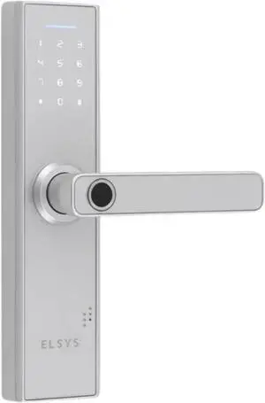 Digital Lock with Handle - Fingerprint Door Lock & Numeric Access - Keyless Entry, Smart Door Lock - Latch Bolt, Smart Locks for Front Door (Silver)