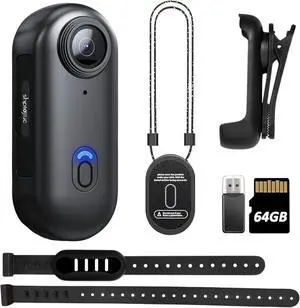 4K Body Camera, Thumb Size Cam,Wearable Camera with 360°Rotatable Clip & Magnetic Clip,120 Minutes for Recording,Take for Lecture, Traveling,Pet Walking,Outdoors Activities (4K-B-64G)