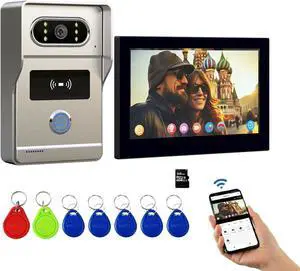 Wireless doorbell Camera with Monitor with HD 1080P Video,WiFi doorbell intercom System,Tuya app Wireless Video intercom,7 Inch Touchscreen Video intercom System