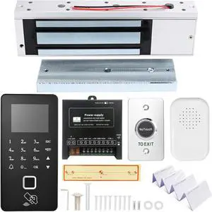 Biometric Access Control System with Fingerprint, Keypad, RFID, Infrared Exit Button, 1200lb Magnetic Lock, LCD Display, USB Download, Attendance Tracking, Timed Unlock,for Office, Store, Home Biometric Access Control System with Fingerprint, Keypad, RFID, Infrared Exit Button, 1200lb Magnetic Lock, LCD Display, USB Download, Attendance Tracking, Timed Unlock,for Office, Store, Home