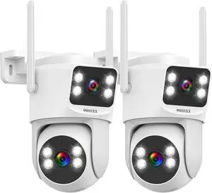 OOSSXX (2-Way Audio & Auto Tracking) Extend Security Cameras Outdoor WiFi 5G/2.4G for Home Security with Dual Lens, Color Night Vision, 24/7 Recording, Work with Wireless Surveillance System