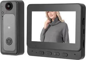 Wire Less Video Doorbell Intercom System, 4.3 Inches Video Doorbell Door System, HD Camera Kits, Two Way Intercom, Auto Recording and Photography