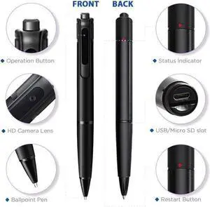 SuperHD Camera Pen - UltraHD Low Light Sensetive, Video Recording, Spy, Black Color, Concealed Pinhole Lens, Hidden Spy Cam - Legal in All 50 States (64GB) SuperHD Camera Pen - UltraHD Low Light Sensetive, Video Recording, Spy, Black Color, Concealed Pinhole Lens, Hidden Spy Cam - Legal in All 50 States (64GB)