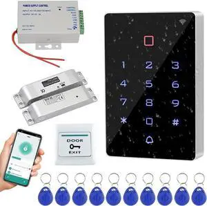 YiToo Full Kit of RFID 125KHz Access Control System WiFi Tuya Smart APP Control with 12V Electric Bolt Lock Power Supply Exit Button YiToo Full Kit of RFID 125KHz Access Control System WiFi Tuya Smart APP Control with 12V Electric Bolt Lock Power Supply Exit Button