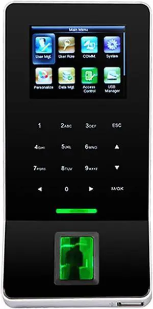 Clocking in Machine, F22 Time Attendance Machine TCP/IP USB Fingerprint Door Access Control System Color Screen Optional Card Reader for Employees(F22-1)