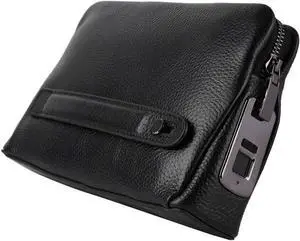 Diydeg Smart Fingerprint Wallet for Men Women, 9.6in Zipper Leather Wallet Fingerprint Lock Security Anti Theft Handbag Black Card Bag Men Women Christmas Gifts Diydeg Smart Fingerprint Wallet for Men Women, 9.6in Zipper Leather Wallet Fingerprint Lock Security Anti Theft Handbag Black Card Bag Men Women Christmas Gifts
