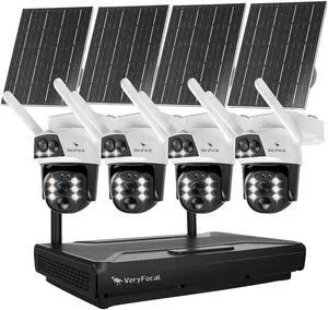 Solar Dual Lens Wireless Camera System, 4-Set 2-in-1 PTZ Cameras for Home Security, 10CH 4K Long Range WiFi 6 Surveillance DVR NVR, CCTV Outdoor Surveillance Kit Solar Dual Lens Wireless Camera System, 4-Set 2-in-1 PTZ Cameras for Home Security, 10CH 4K Long Range WiFi 6 Surveillance DVR NVR, CCTV Outdoor Surveillance Kit