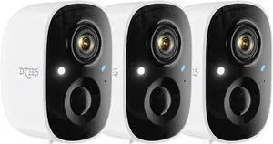 Dzees 2K Outdoor Security Cameras, Wireless Battery WiFi, Siren, 3-Pack Dzees 2K Outdoor Security Cameras, Wireless Battery WiFi, Siren, 3-Pack