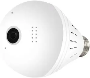 Security Bulb Camera Panoramic 360° WiFi Surveillance Light Socket fisheye Monitor w/ 32G Card