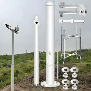 Weatherproof Security Camera Pole for Outside, 2.5m-6mTall,Ground Mount Galvanized Surveillance Pole Column, for Warehouses/Factory/Construction Sites(5.5m/217in)