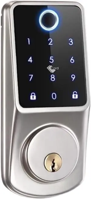 Smart Lock with Handle, Automatic Door Lock WiFi Password Fingerprint Keyless Entry Keypad Gate Electronic Door Lock,for Bedroom/Front Door/Apartment(Silver)