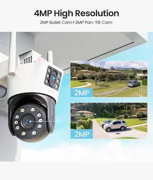 ZOSI C298 Lite 4MP Dual-Lens(2MP+2MP) Pan/Tilt Camera with Auto Tracking and 2 x C680 2K WiFi Window Security Camera, Plug-in, AI Detection, Color Night Vision, Memory Card Storage, Easy Install ZOSI C298 Lite 4MP Dual-Lens(2MP+2MP) Pan/Tilt Camera with Auto Tracking and 2 x C680 2K WiFi Window Security Camera, Plug-in, AI Detection, Color Night Vision, Memory Card Storage, Easy Install